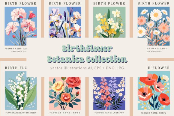 Download Birth Month Flower Market Wall Art - Birth month flower Collection